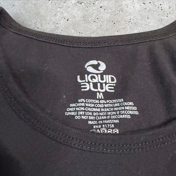 Vtg 2003 Liquid Blue Jimi Hendrix Star Spangled Banner Tank Top Black Size M - Picture 8 of 9